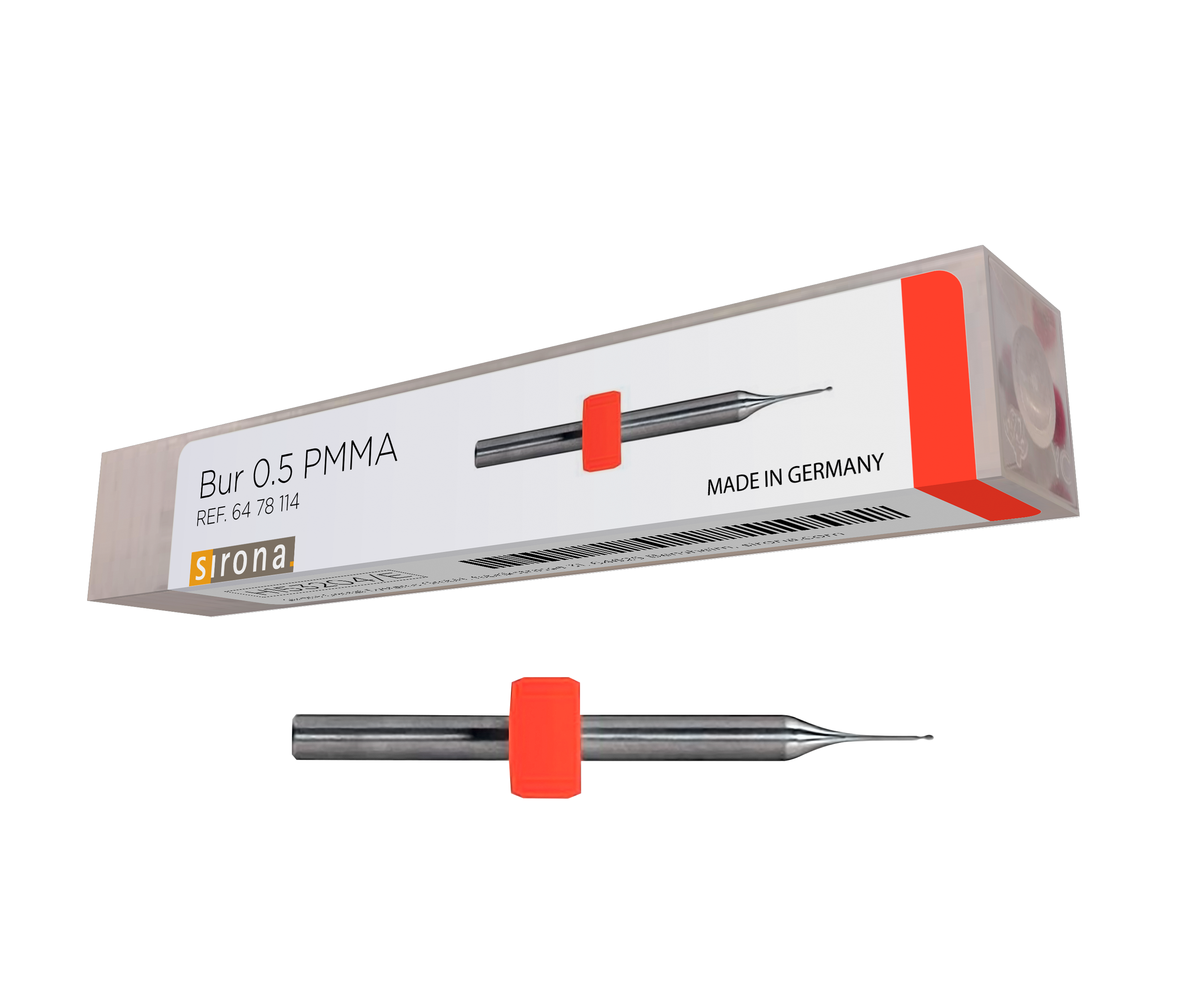 Brocas Bur 0.5 PMMA - Red