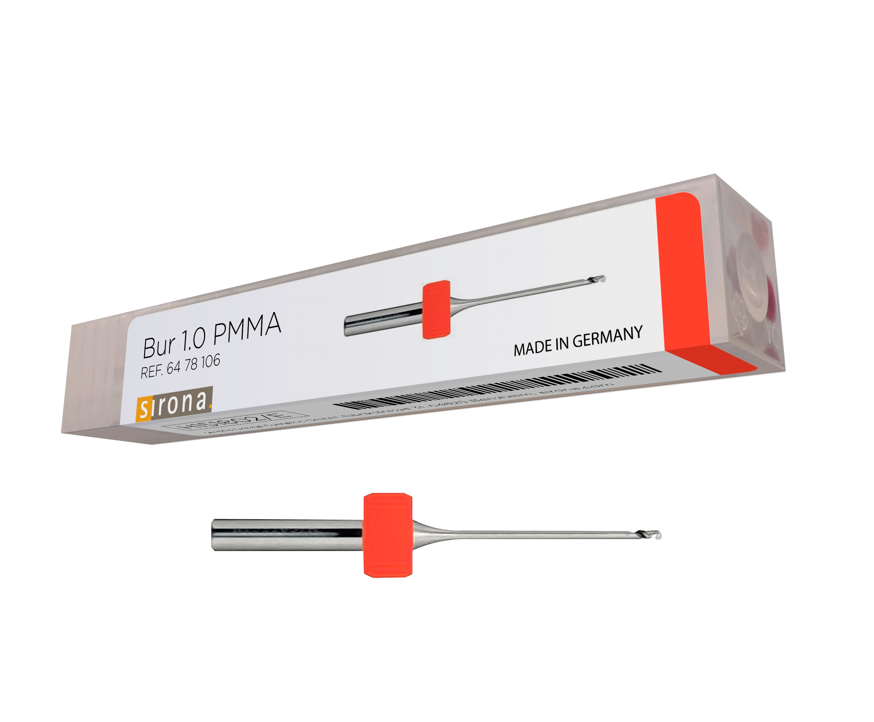 Brocas Bur 1.0 PMMA - Red