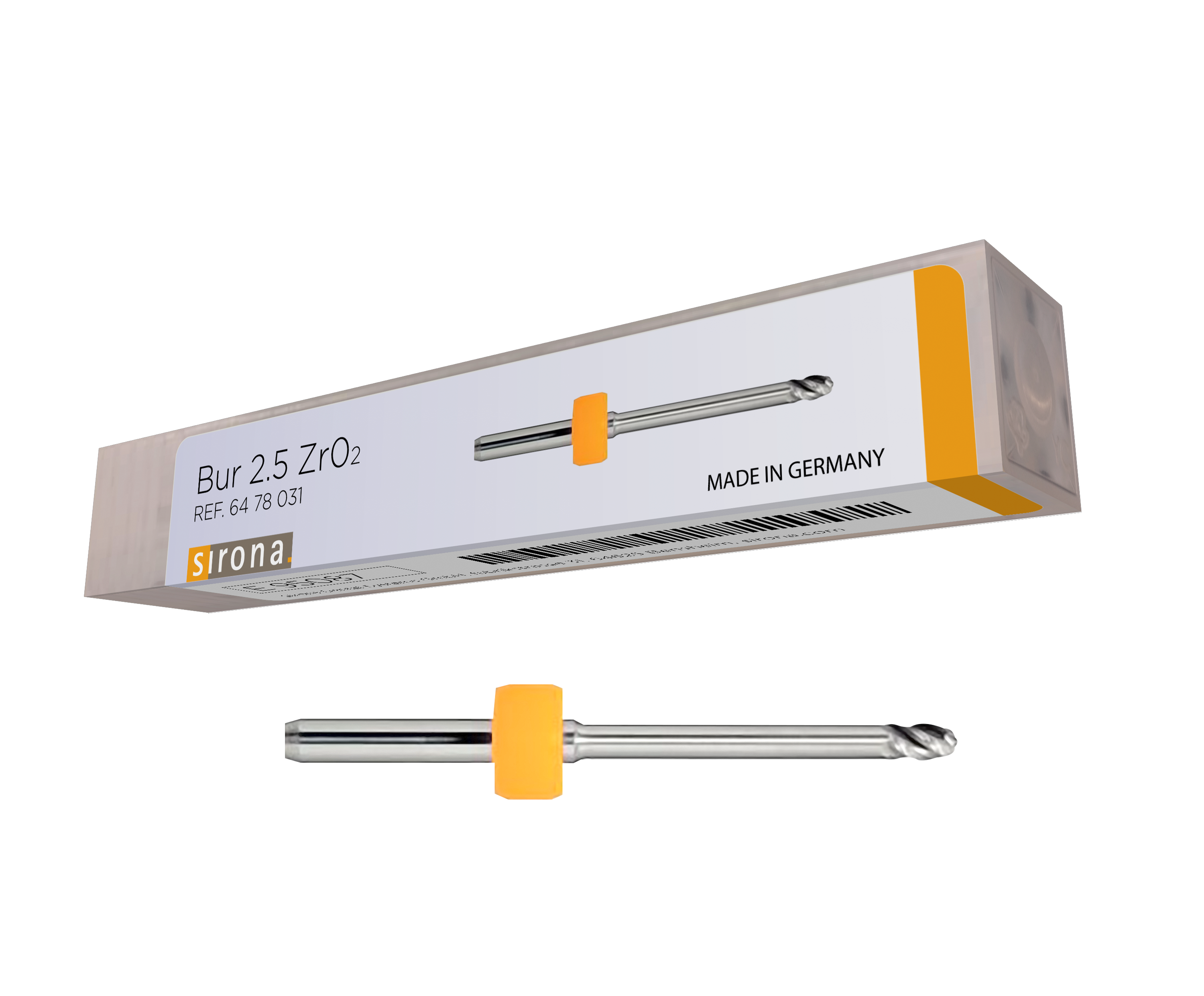 Brocas Bur 2.5 ZrO2- Yellow 